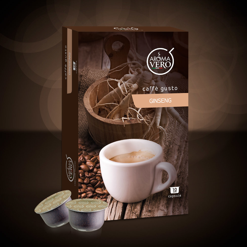 Aroma Vero - CAFFÈ GUSTO GINSENG - 10 capsule ☕ Frongia's Caffè